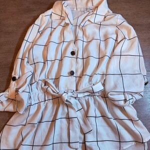 Sweet Rain White and Black Checkered Top